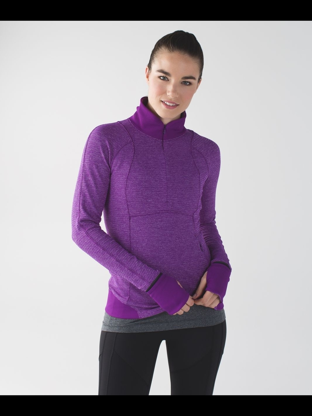 lululemon Runderful 1/2 Zip Violet Heathered Tender Violet Sz 6